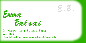 emma balsai business card